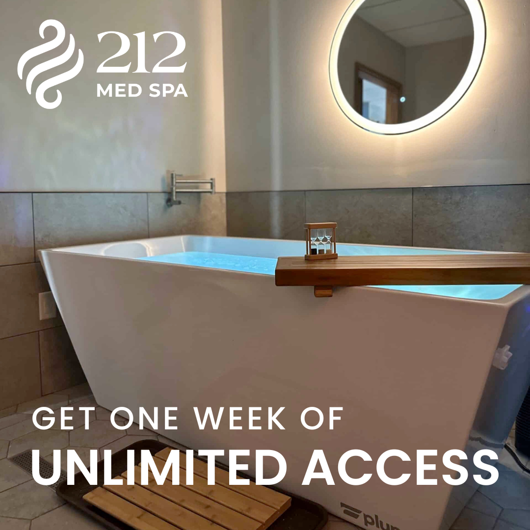 212 Med Spa Campaign Graphic – "Get one week of unlimited access"